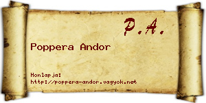 Poppera Andor névjegykártya